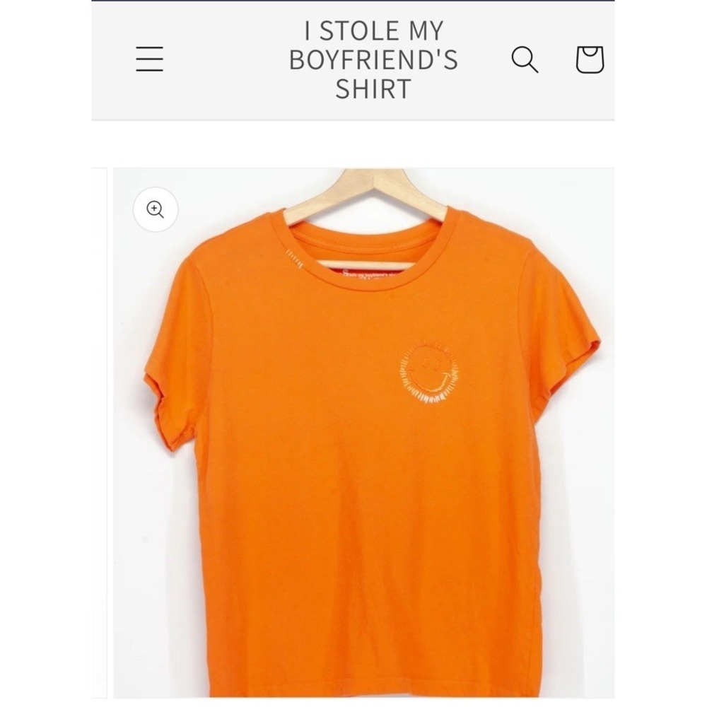 I Stole My Boyfriends Shirt Rainbow Smiley‎ Tee $128 Orange Small